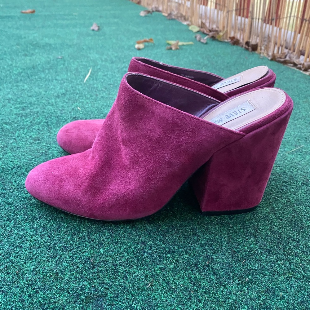Plum Suede Mules